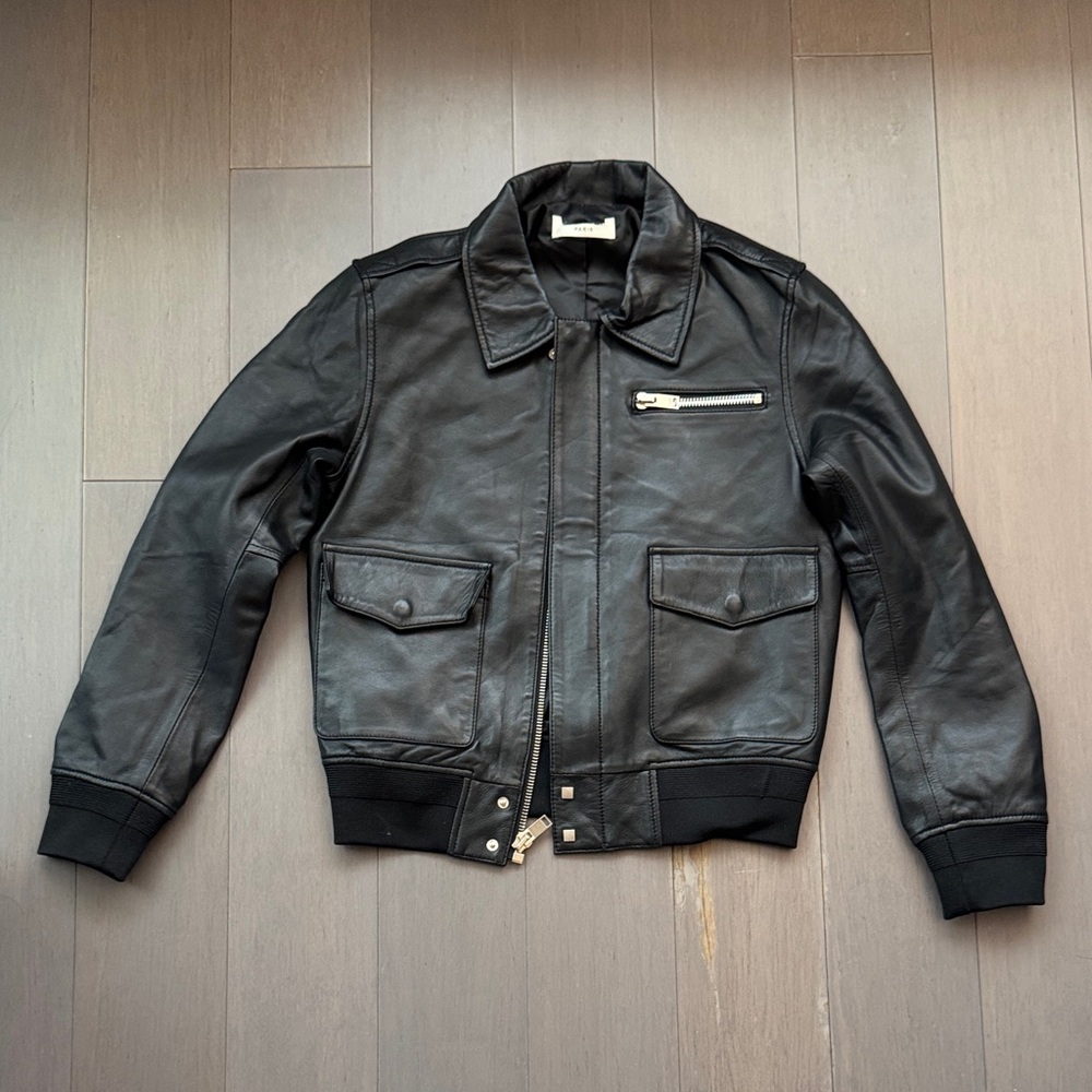 100% Lambskin Leather Jacket Black Women Size S Genuine Leather